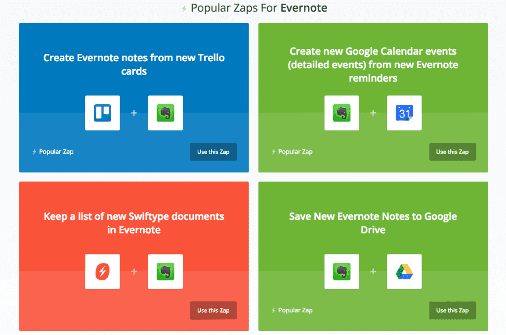 Evernote Zaps 