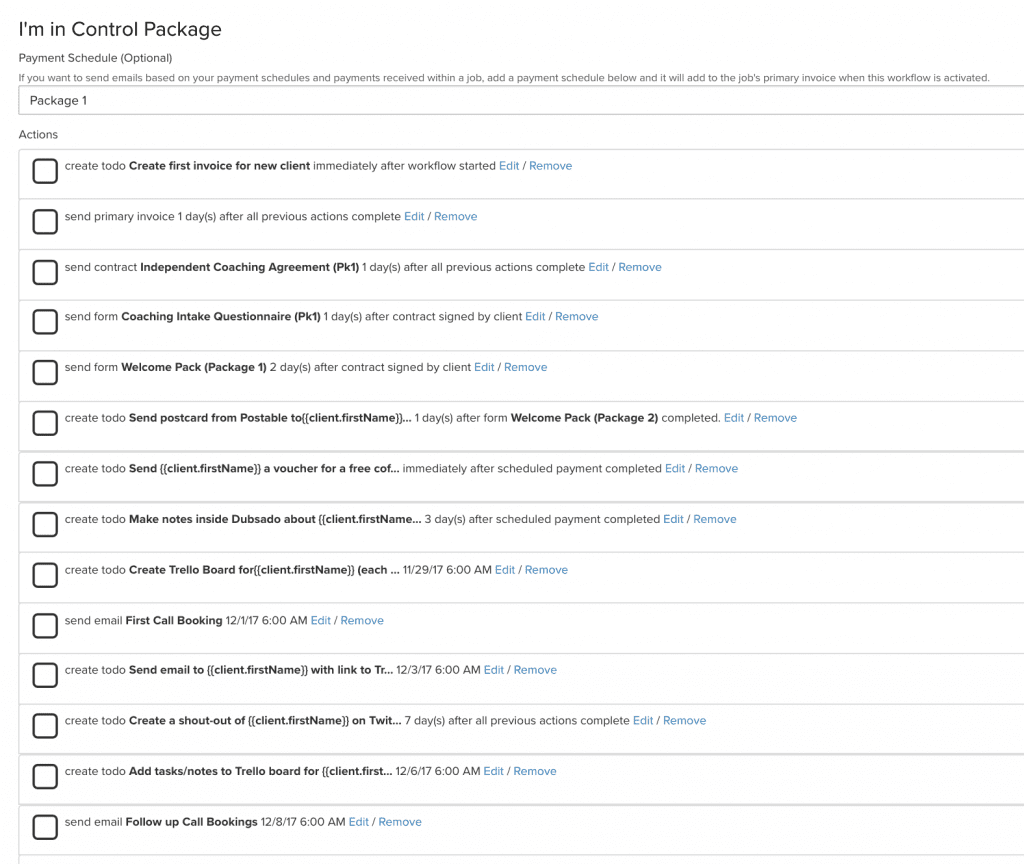 Dubsado workflow overview