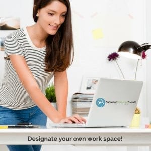 Designate a work space when working from home