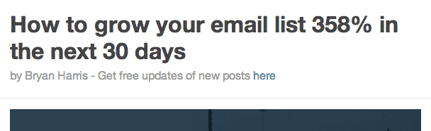 Using a byline to get sign ups to your email list