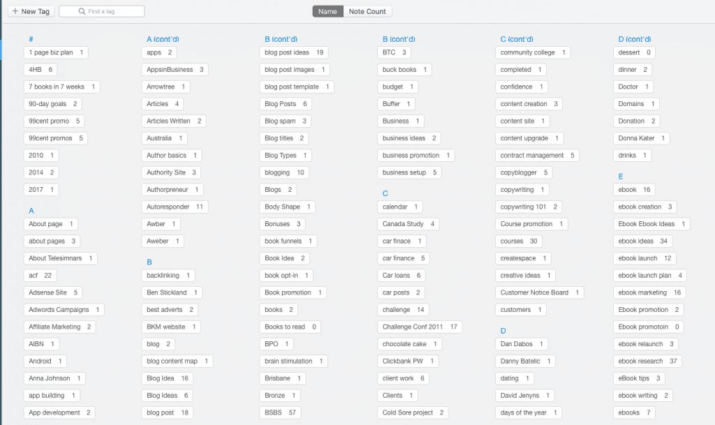 Evernote Tips: Tagging Chaos