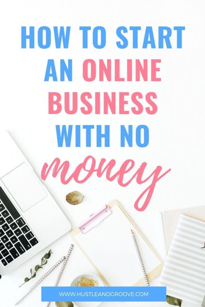 How to start an online business with no money Pinterest image